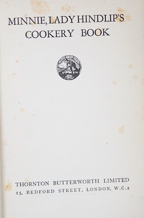 Mrs Beeton's Household Management and Minnie Lady Hindlip’s Cookery book